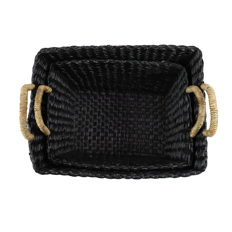 Black Banana Leaf Eclectic Storage Basket Set