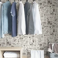Wallpops Charcoal Published Peel & Stick Wallpaper