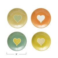Hello Honey® Wax Relief Heart Handmade Stoneware Plate Set