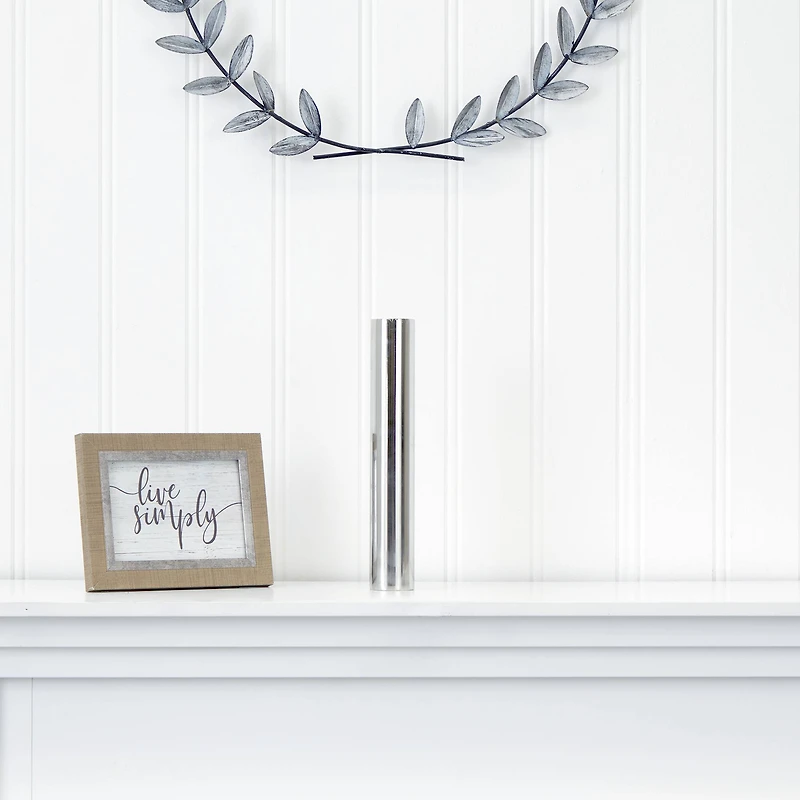 12" Cylinder Chrome Vase