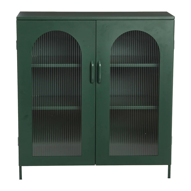 Hello Honey® 40" Dark Green Solstice Wide Metal Accent Cabinet