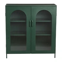 Hello Honey® 40" Dark Green Solstice Wide Metal Accent Cabinet