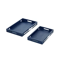 Blue MDF Farmhouse Tray Set
