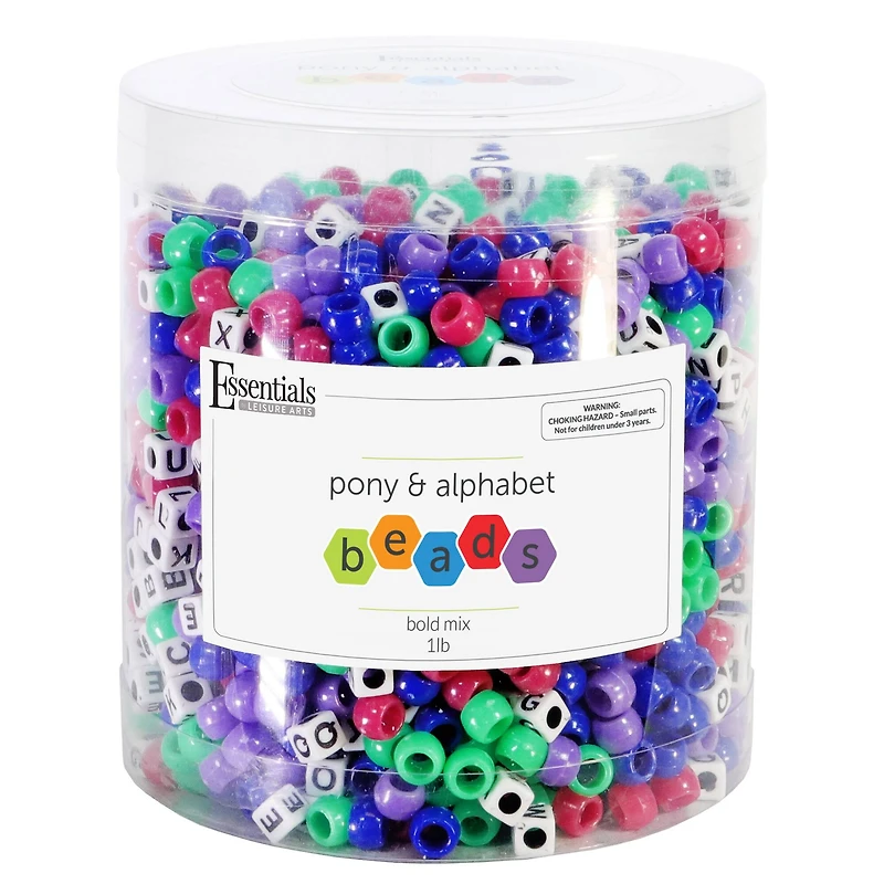 Essentials by Leisure Arts Pony & Alphabet Mix Beads, 1lb.
