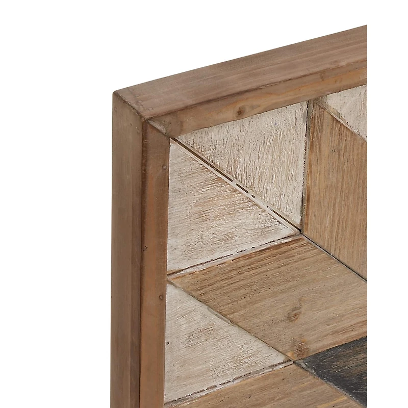 Brown Farmhouse Abstract Wood Wall Decor, 30" x 30"