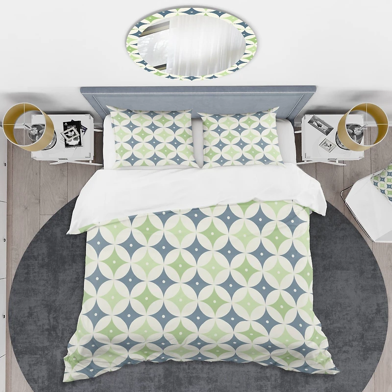 Designart 'Retro Geometric Design V' Mid-Century Duvet Cover Set