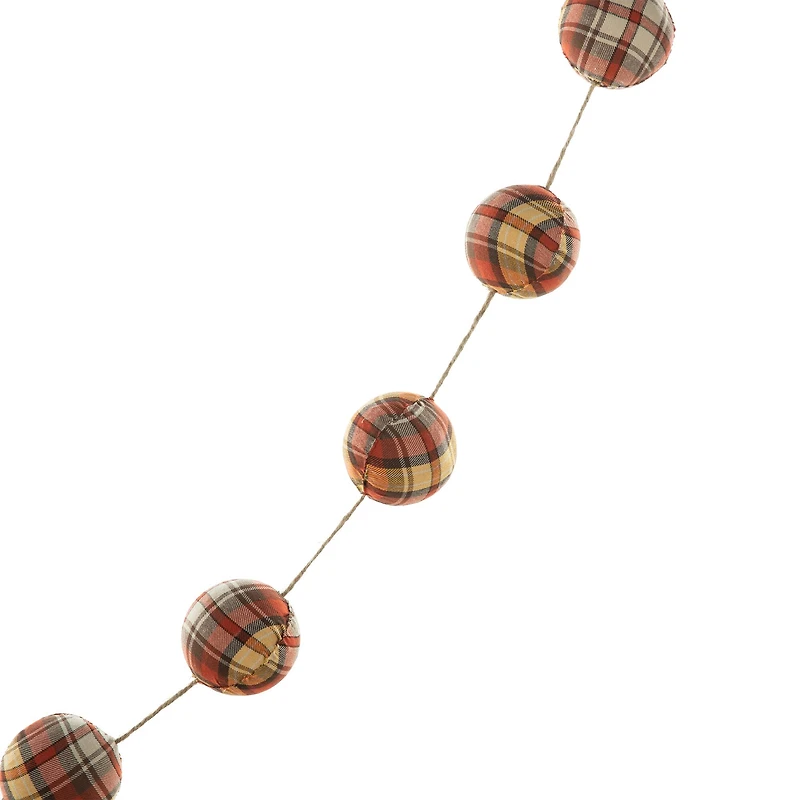 Glitzhome® 78.75" Fall Plaid Balls Garland