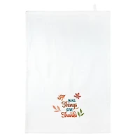 Give Thanks Embroidered Tea Towel by Makery™