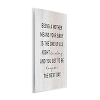 Stupell Industries Being a Mother Funny Phrase Up All Night Wall Plaque Art