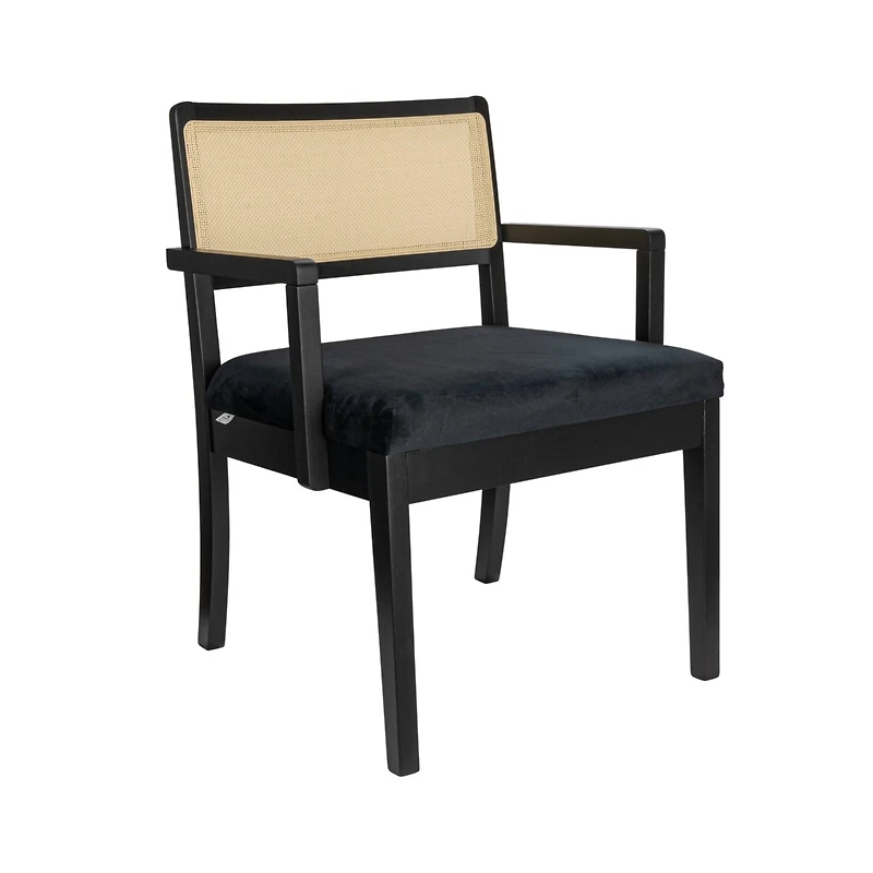 Hello Honey® Crawford Mid-Century Modern Black Solid Wood Arm Chair