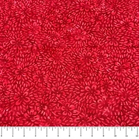 Feldman Batik Crimson Tonal Stamp Geo Cotton Fabric