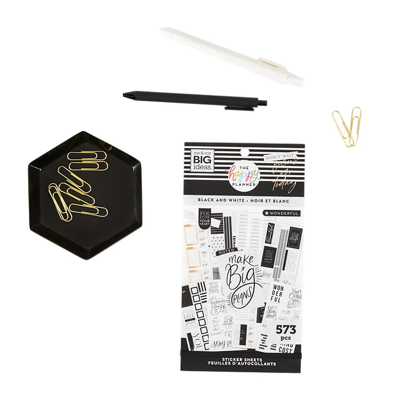 The Happy Planner® Black & White Value Pack Stickers