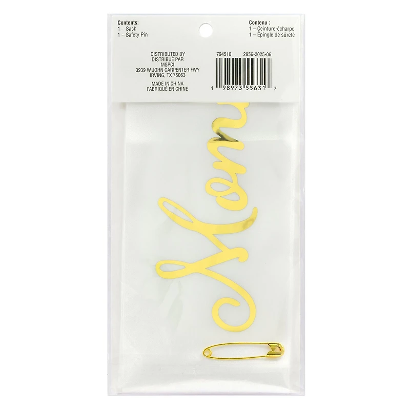 5ft. White & Gold Mommy to Be Sash by Celebrate It™