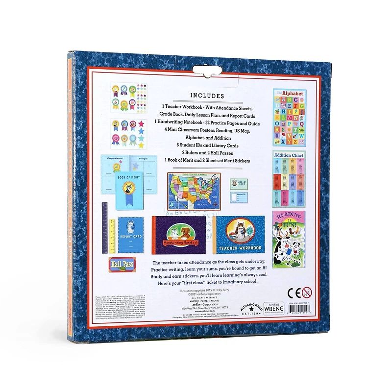 eeBoo School Pretend Play Props for Make Believe Set