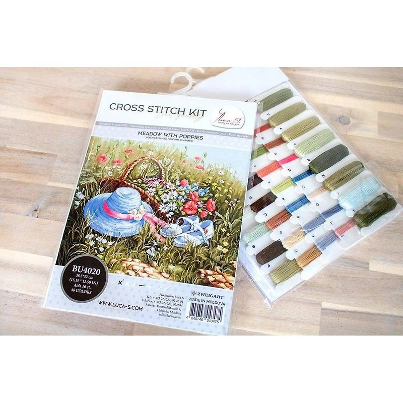 Luca-s Meadow With Poppies Counted Cross Stitch Kit