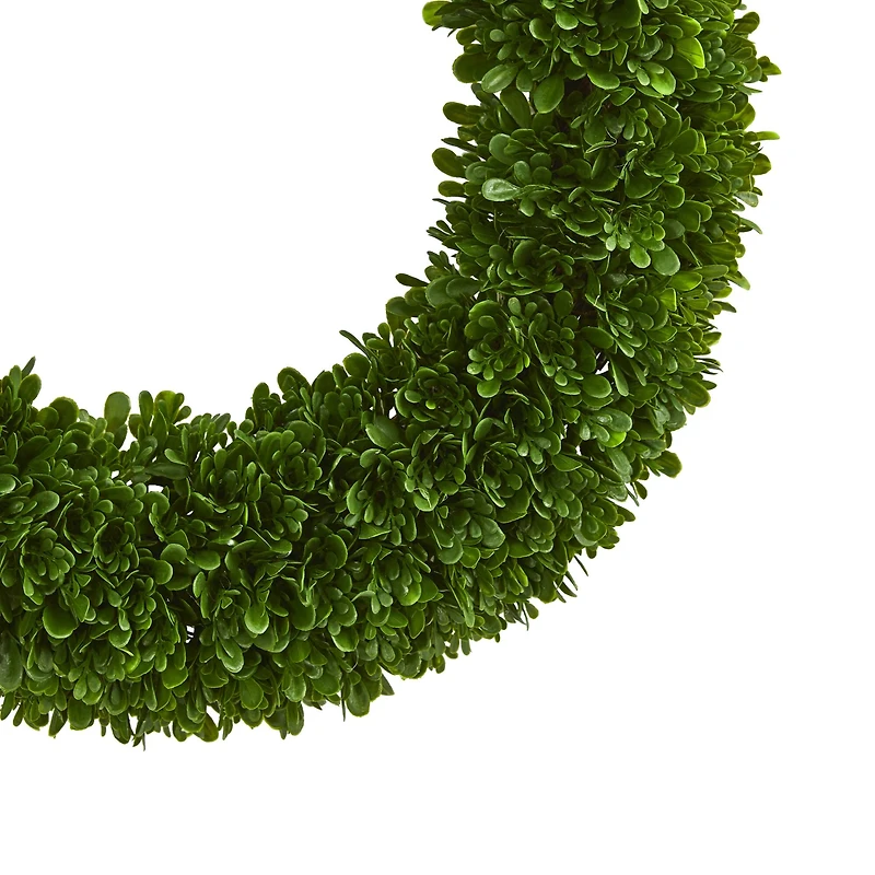 19.5" UV Resistant Green Tea Leaf Wreath