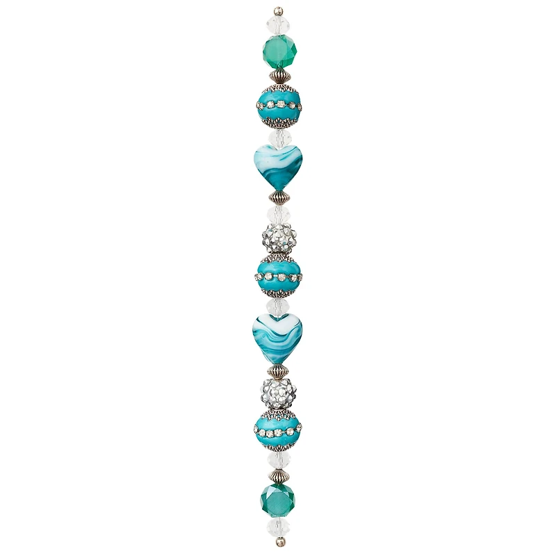 Blue Heart Strung Beads By Bead Landing™