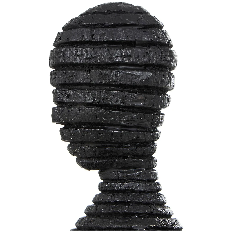 3.5ft. Black Abstract Ribbed Figure Sculpture