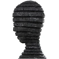 3.5ft. Black Abstract Ribbed Figure Sculpture