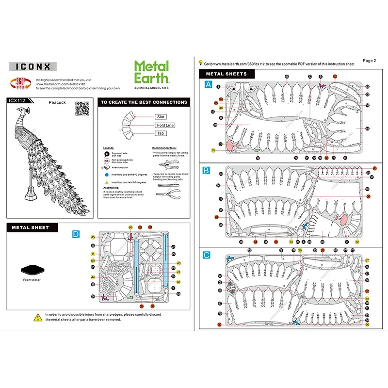 Metal Earth® Premium Series Peacock Metal Model Kit