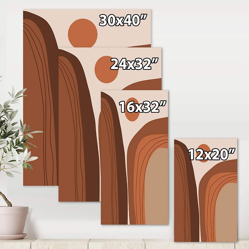 Designart - Abstract Terracotta Sunset Mountain Landscape