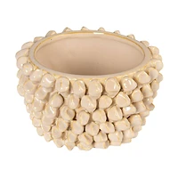 Hello Honey® Cream Stoneware 3D Spiked Formed Planter