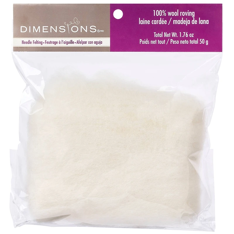 Dimensions® Bulk White Wool Roving