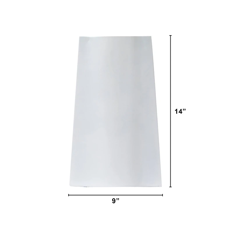 14" White Modern Metal Vase