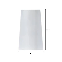 14" White Modern Metal Vase