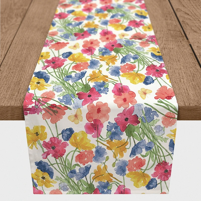 Flowers & Butterflies Indoor/Outdoor Table Runner