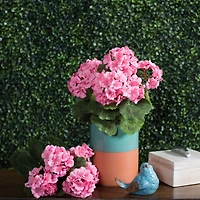 Artificial Coral Geranium Bush