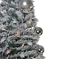 6ft. Pre-Lit Flocked Pre-Decorated Pop-Up Artificial Christmas Tree