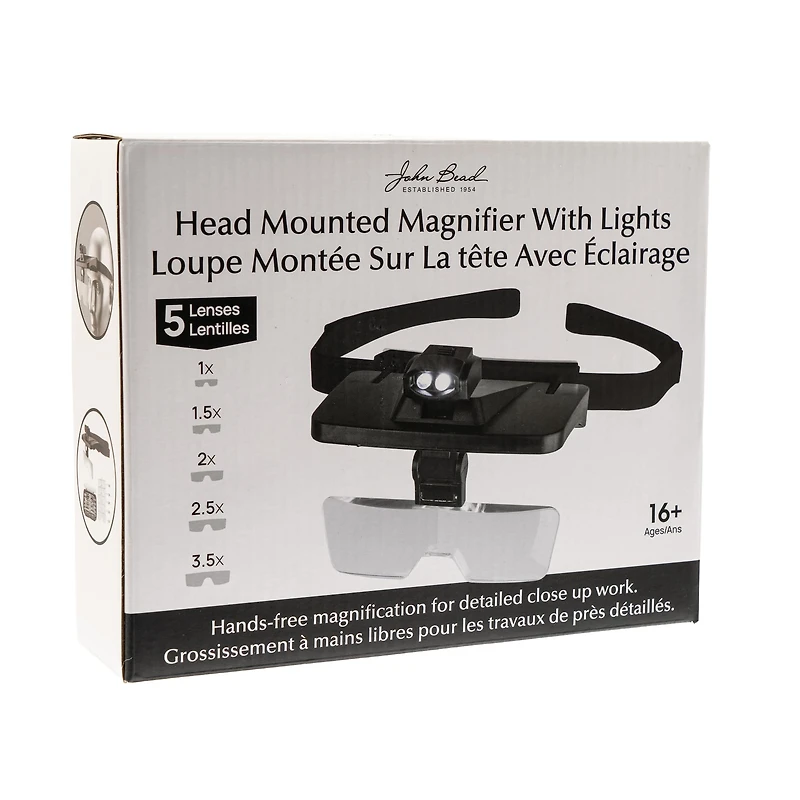 John Bead Head Mounted Magnifier with Lights
