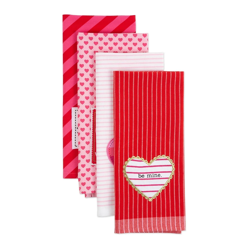 DII® Mixed Valentines Embellished Dishtowels, 4ct.