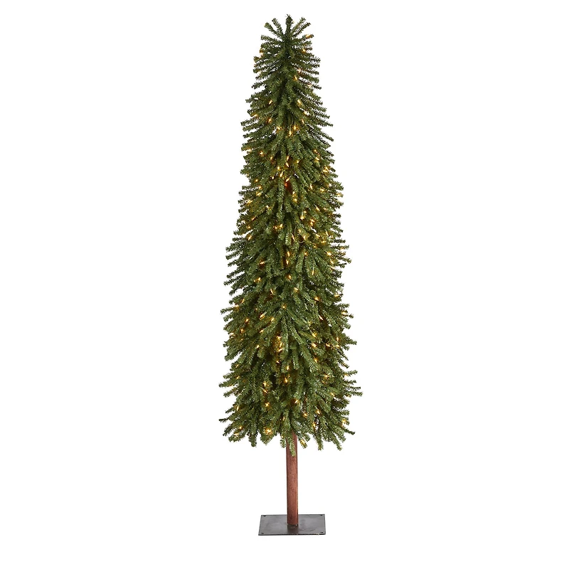 7ft. Pre-Lit Grand Alpine Artificial Christmas Tree, Clear LED Lights