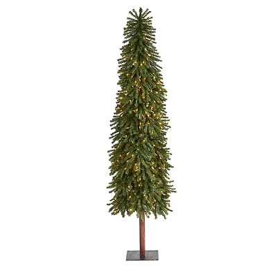 7ft. Pre-Lit Grand Alpine Artificial Christmas Tree, Clear LED Lights