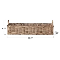 Hello Honey® 23" Natural Rattan Hand-Woven Sectioned Basket