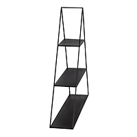 Honey Can Do 28" Black Three-Tier Triangle Decorative Metal Wall Shelf