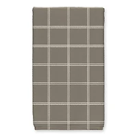 Be Cozy Taupe and White Check Tea Towel - Set of 2