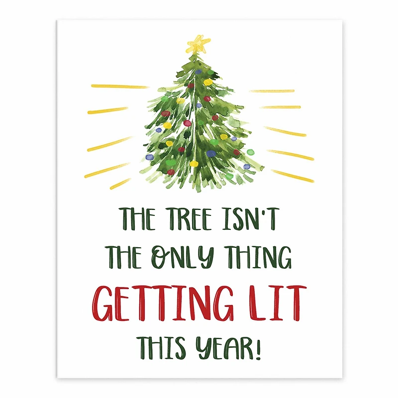 Getting Lit Xmas Tree 8x10 Tabletop Canvas