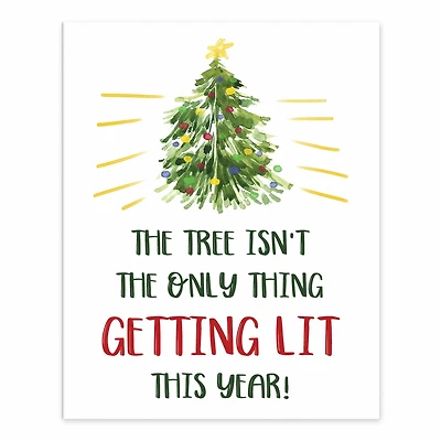 Getting Lit Xmas Tree 8x10 Tabletop Canvas