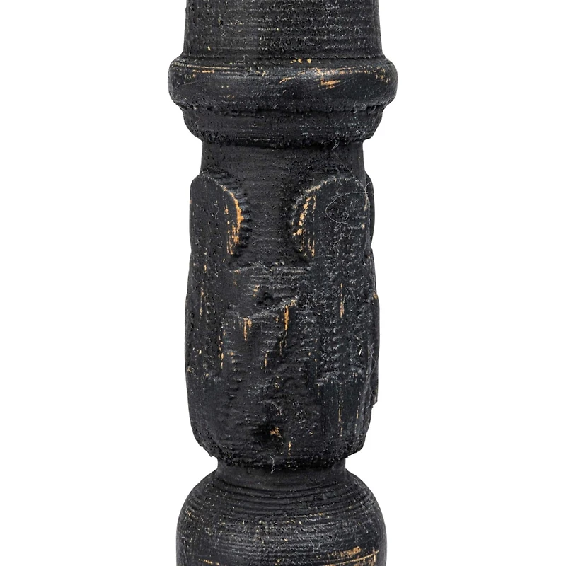 Hello Honey® Round Black Wood Taper Candle Holder Set