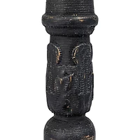 Hello Honey® Round Black Wood Taper Candle Holder Set