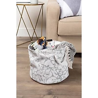 DII® Medium Round Marble White Polyester Bin
