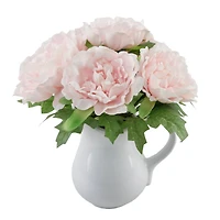 Flora Bunda® 11.5" Tall Pink Peony In Ceramic Planter