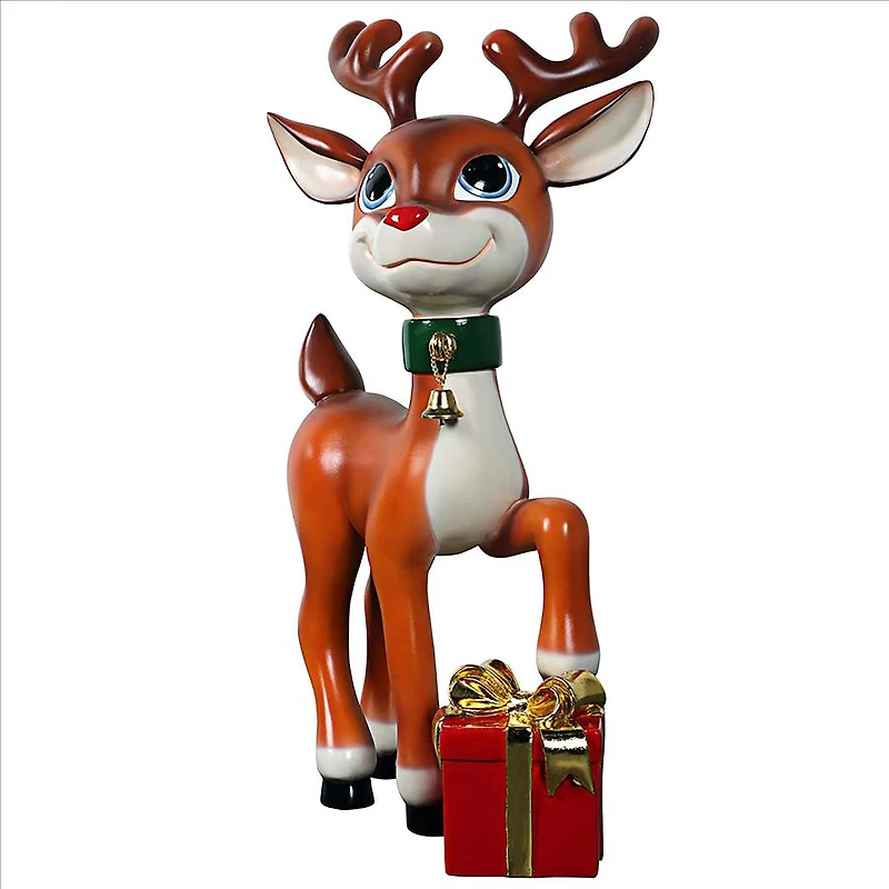 3ft. Belle, Santa's Red-Nosed Christmas Reindeer Statue