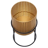 Set of 3 Gold Iron Contemporary Planter, 23" x 13" x 13"