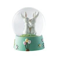 Glitzhome® 5" Easter Bunny Couple Waterglobe
