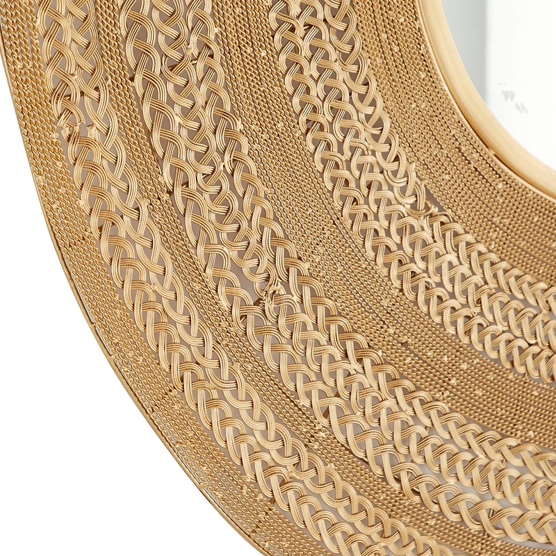 40" Brown Contemporary Metal Wall Mirror