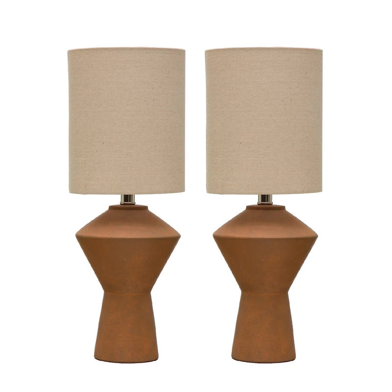 Hello Honey® Modern Sculptural Terracotta Table Lamps, 2ct.